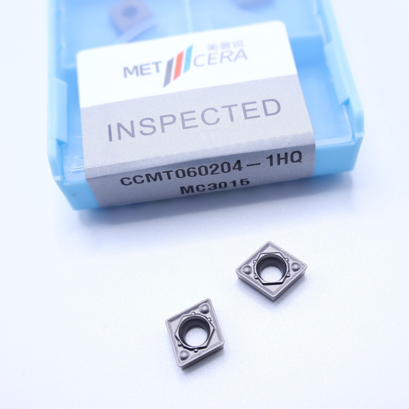 Peça de trabalho de aço carbono CCMT060204-1HQ MC3015 Ferramenta de corte de cermet inserções com resistência à fratura e superfície lisa