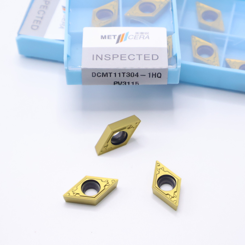 CCMT11T304-1HQ PV3115 Ferramentas de corte cermet revestidas de ouro inseridas para resistência superior à fratura