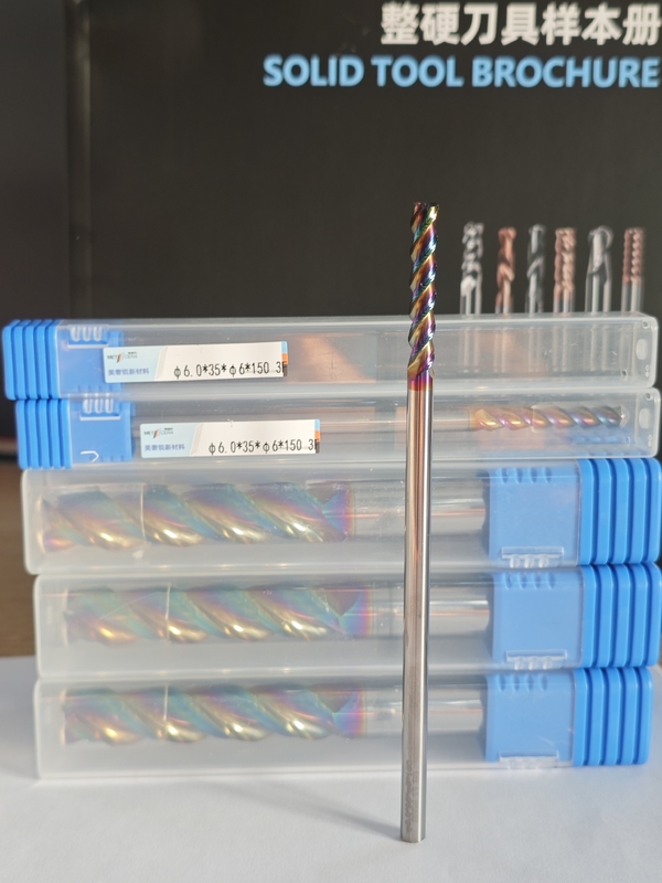 MAE PLUS Moinho de Carburo de comprimento longo 3 flautas para usinagem de metais não ferrosos, alumínio e processamento de cobre Moinho 6mm, Φ6.0x35x6Dx150mm