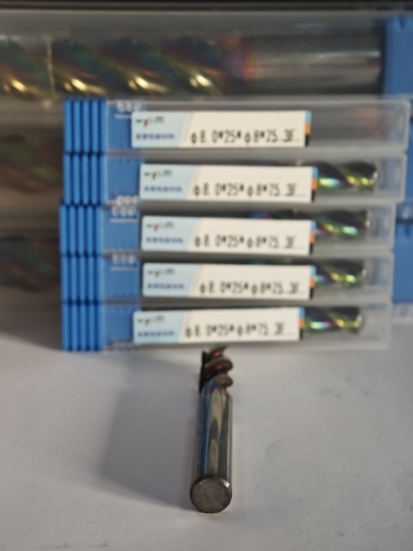 MAE PLUS Φ8.0x25x8Dx75mm 3 flautas Moinho de terminação para processamento de metais não ferrosos Alumínio e cobre