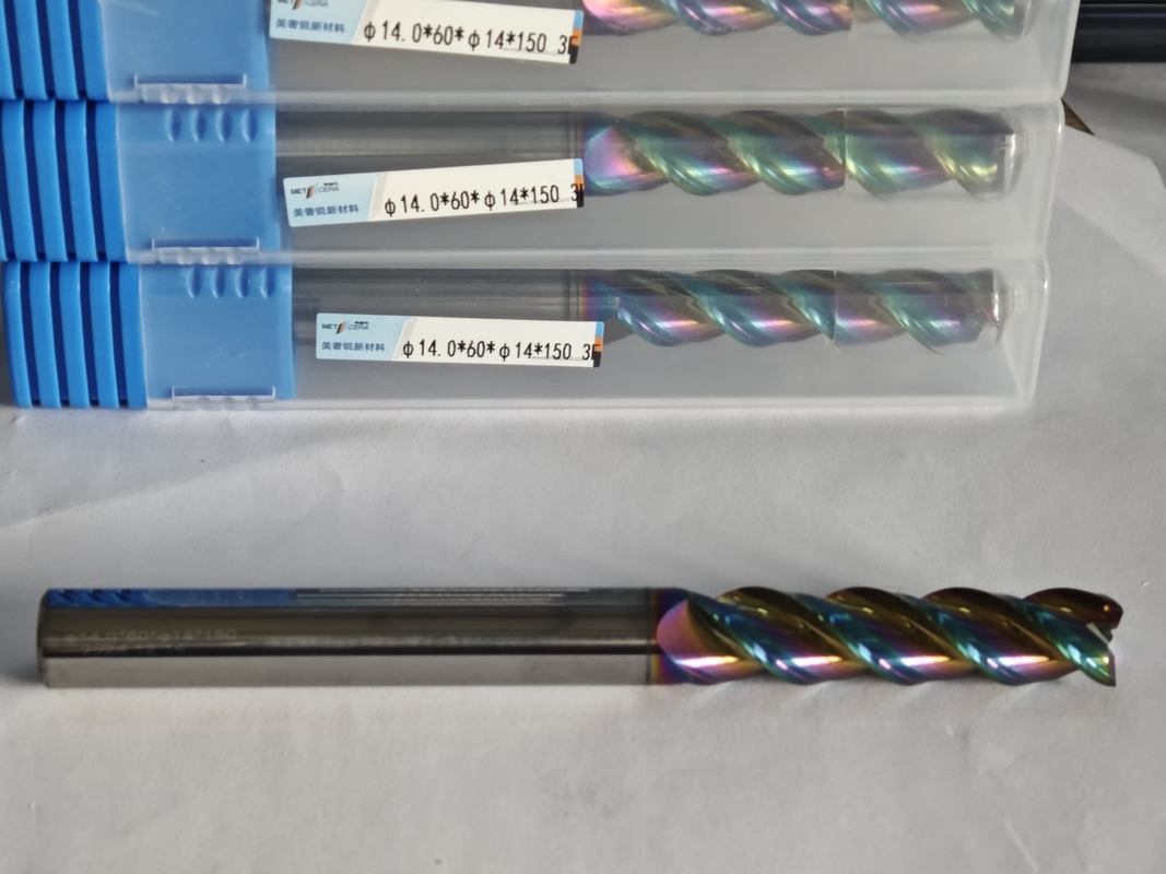 MAE PLUS Carbide de comprimento comprido FinMill para metais não ferrosos Moinho de processamento de alumínio e cobre 14mm φ14.0 x 60 x φ14 x 150mm