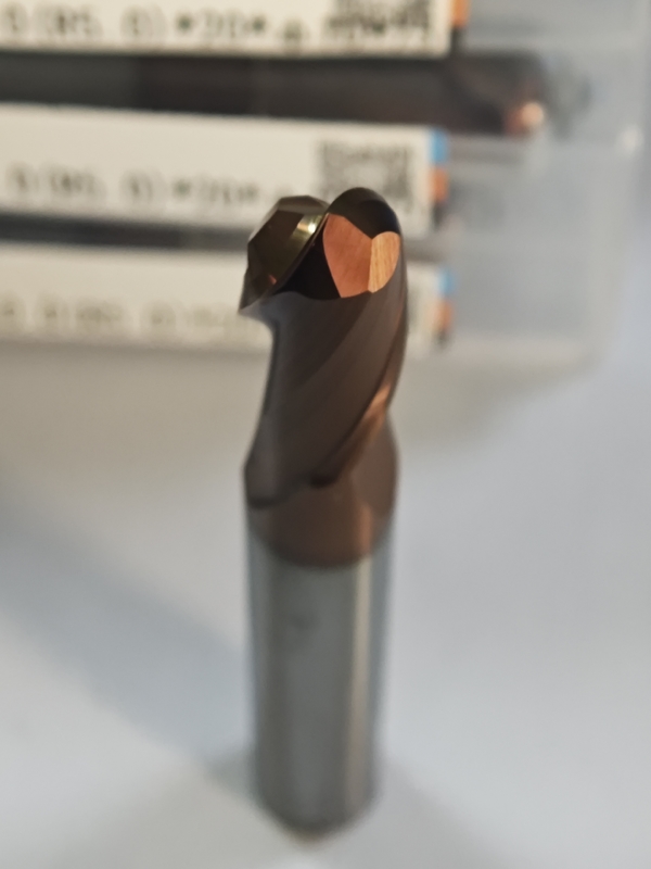 MPB2 Solid Carbide Ball Nose End Mill 2 flautas R0.5-10, 10mm, Φ10.0(R5.0) x20x10Dx75mm