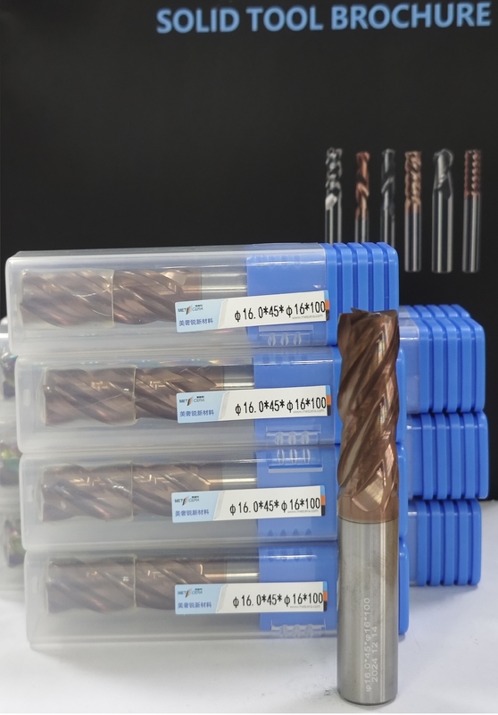 MPE4 φ16.0 x 45x φ16 x 100mm Corte de moagem de carburo sólido 4 Flauta Moagem de borda plana CNC Moagem de corte