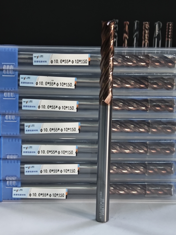 MPE4 Super Long Flute Solid Carbide Long Milling Cutter HRC55-HRC60 Dureza 4 Flute Long End Mill φ10.0 x 55 x φ10 x 150mm
