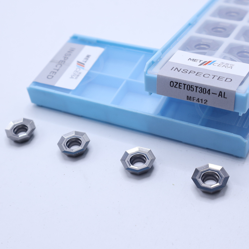 MF412 Inserto de carburo de forma octogonal OZET05T304-AL para torneamento de aço inoxidável de alumínio