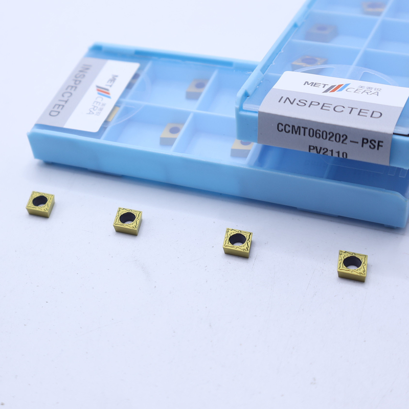 CCMT060202 Torno CNC revestido com PVD inserção de torneamento de cermet indexável para o quebra-fitas semiacabado para usinagem de aço e ligas baixas
