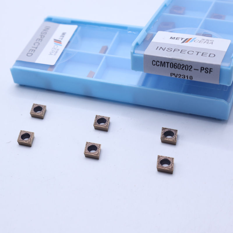 CCMT060202 Torno CNC revestido com PVD inserção de torneamento de cermet indexável para o quebra-fitas semiacabado para usinagem de aço e ligas baixas