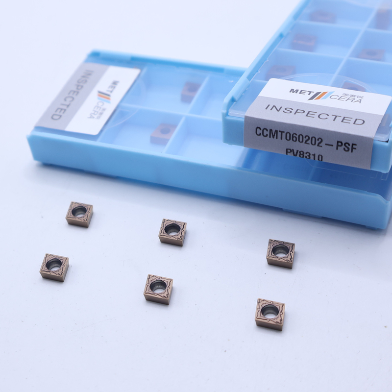 CCMT060202 Insertos de torneamento de carburo CNC para acabamento de corte de aço e liga, inserto revestido com PVD, CCMT para ferramenta de torneamento de torno