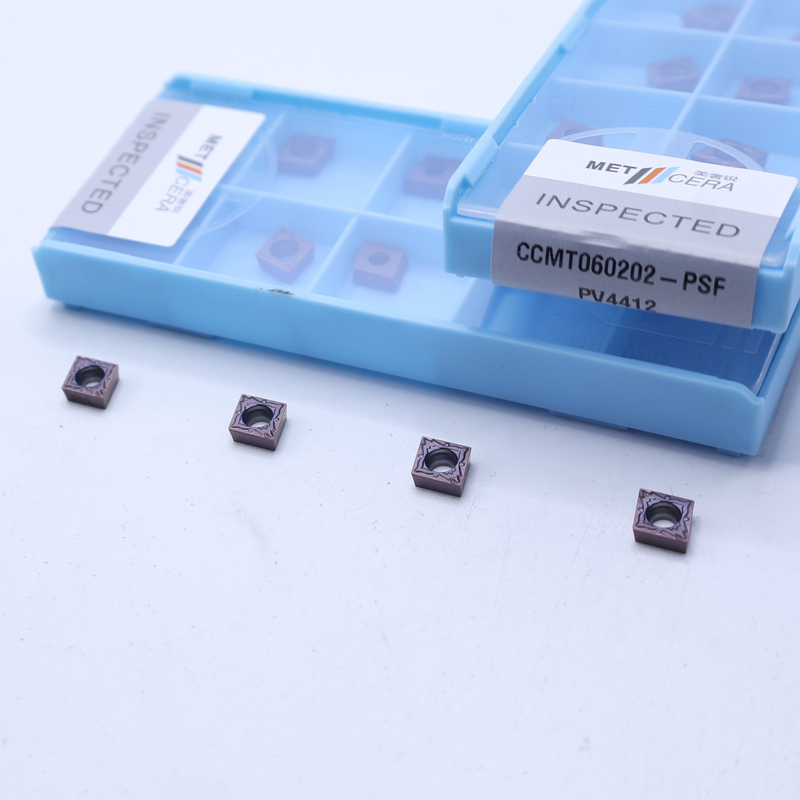 Insertos de torneamento de carburo CNC, inserto de torneamento de carburo revestido com PVD para suporte de ferramentas de torno, quebra-chips de acabamento PSF, CCMT060202