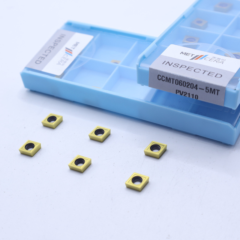 CCMT060204 Insertos de cermet TiCN para torneamento interno Ferramenta de torneamento de metal revestida com PVD 5MT Quebra-rampa