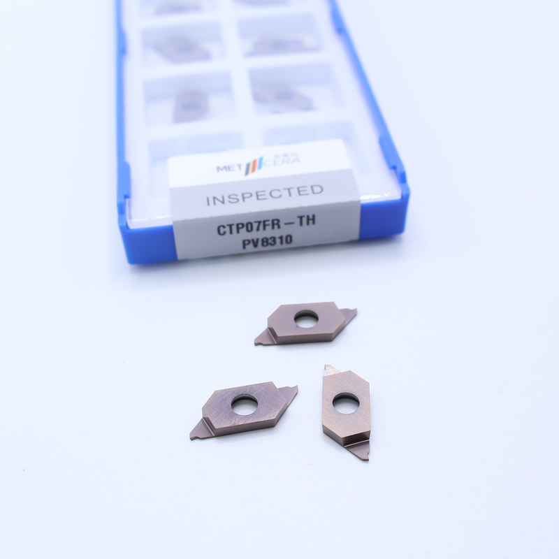 Peça de trabalho de aço inoxidável revestida com PVD inserção de carburo CNC para separação por corte inserções indexáveis CTP07FR-TH