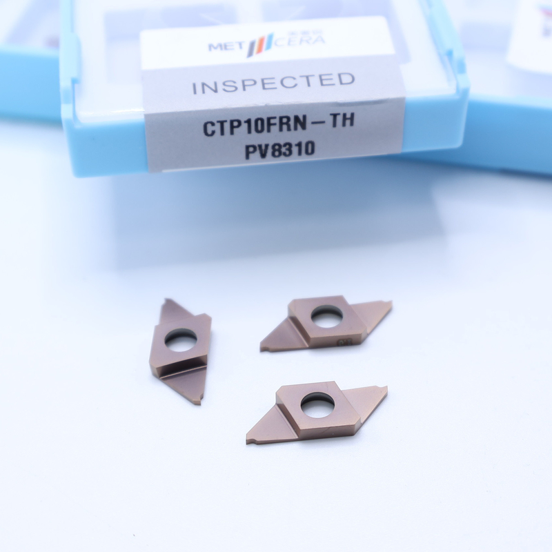 CTP10FRN-TH Inserto de carburo CNC para corte PVD revestido Partilha indexavel Insertos de corte direito HV4200 Dureza CTP