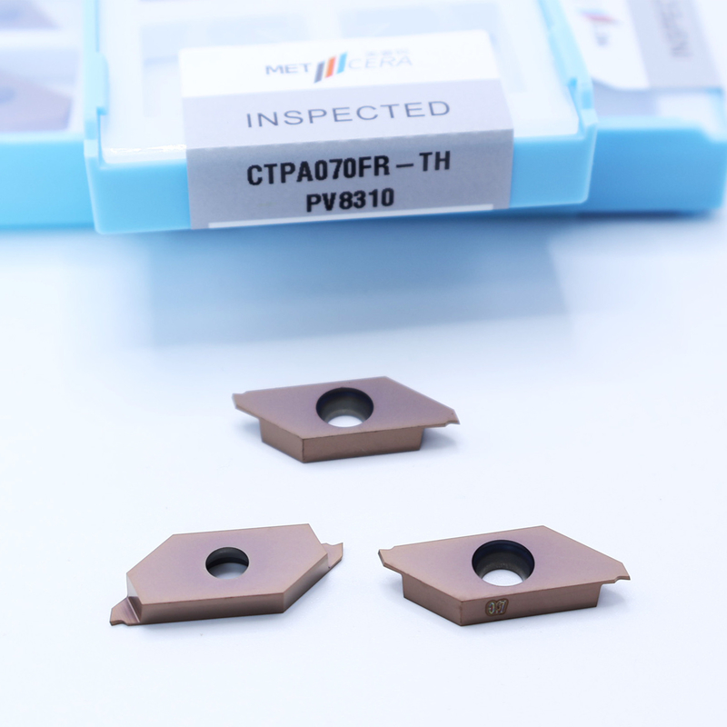 PV8310 Segmentação de carburo cimentado de grau inserções indexáveis para usinagem de aço de precisão e aço inoxidável CTPA070FR-TH