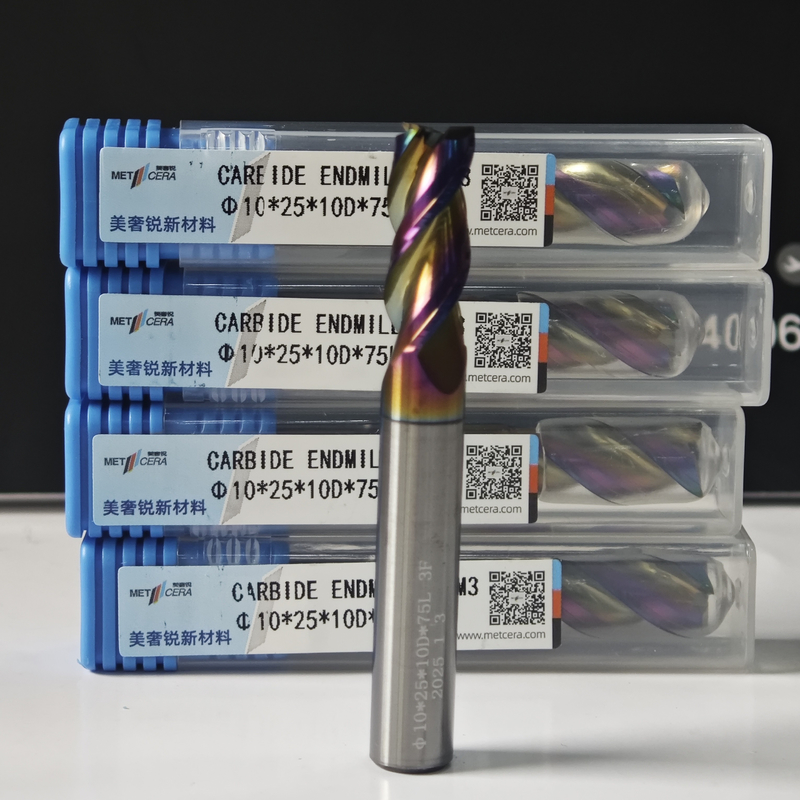 MAE PLUS Máquina de extrusão CNC de alto desempenho 3 flautas Máquina de extrusão para usinagem de metais não ferrosos, alumínio e processamento de cobre 10mm, Φ10x25x10Dx75mm