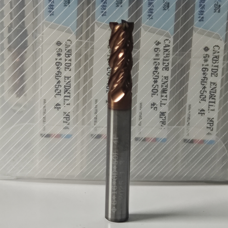 MPF4 Solid Carbide 6mm Universal 4 flautas Flat End Mill 6x16x6Dx50mm para corte de aço carbono e aço ligado de baixo carbono
