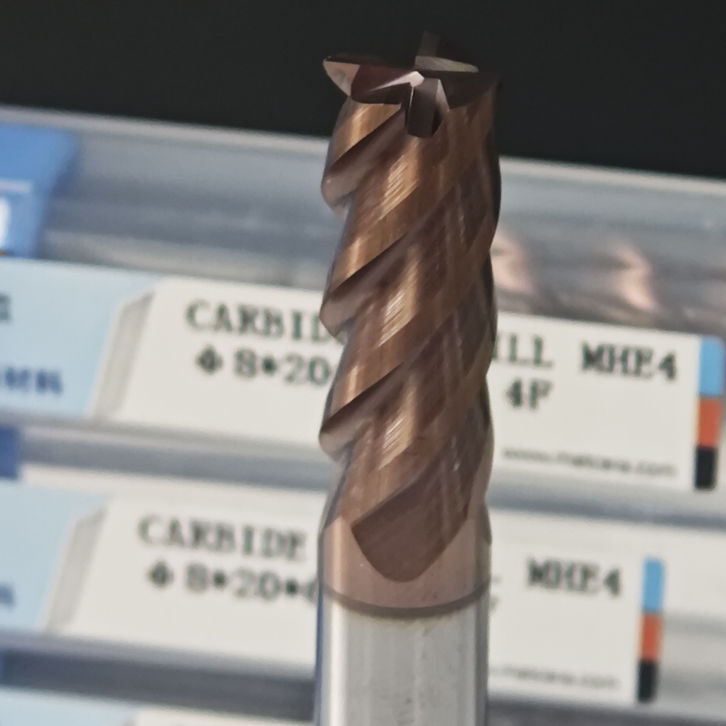 8 mm processamento de rugosidade revestimento TiAlSi HRC55-60 Dureza Quatro bordas plano de corte de fresagem para peça de aço de liga baixa