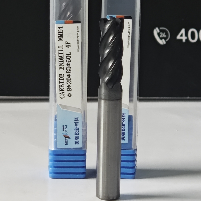 ZrN Revestimento MME4 corte de fresagem de aço inoxidável 8mm φ8.0x20x8Dx60mm para e Machining preciso