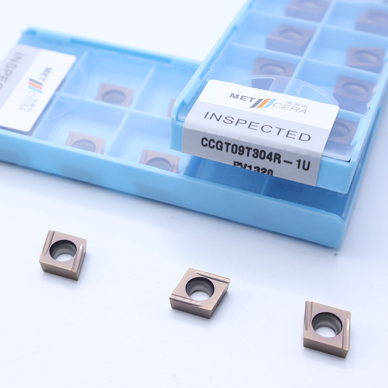 CCGT09 PVD revestido Cermet Insert Boring Insert, Insert de torneamento interno para corte de aço carbono, aço de baixa liga, baixa alimentação, inserção positiva, CCGT09T304R-1U