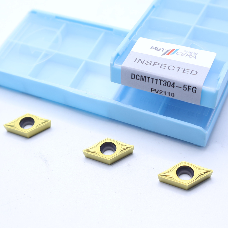 DCMT07 DCMT11 Inserções de Cermet no quebra-chips 5FG para torneamento externo e interno de aço
