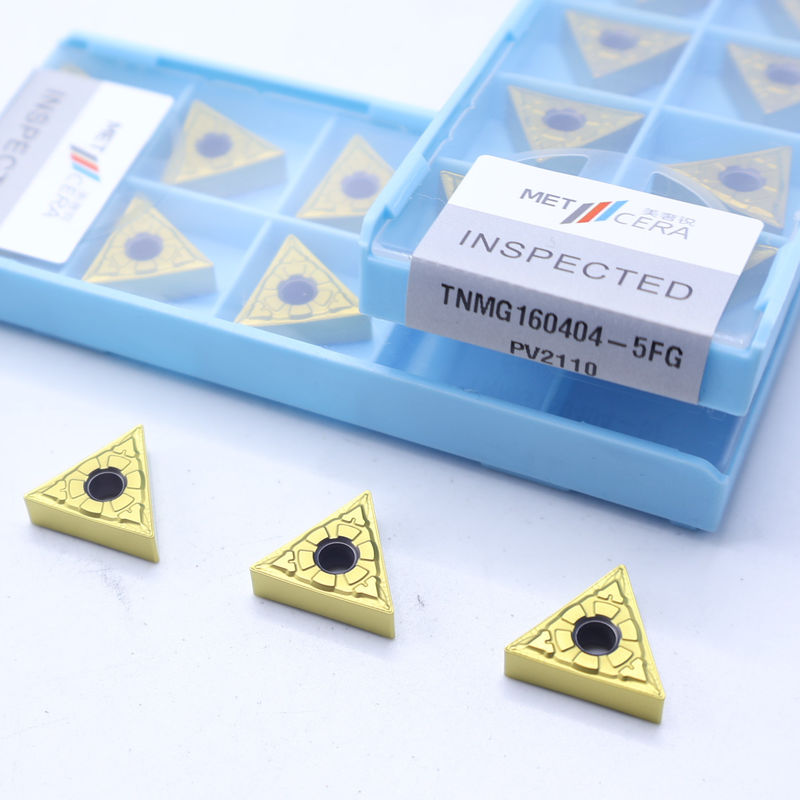 Insertos de torneamento CNC TiCN Cermet com quebra-chips 5FG para resistência ao desgaste na usinagem