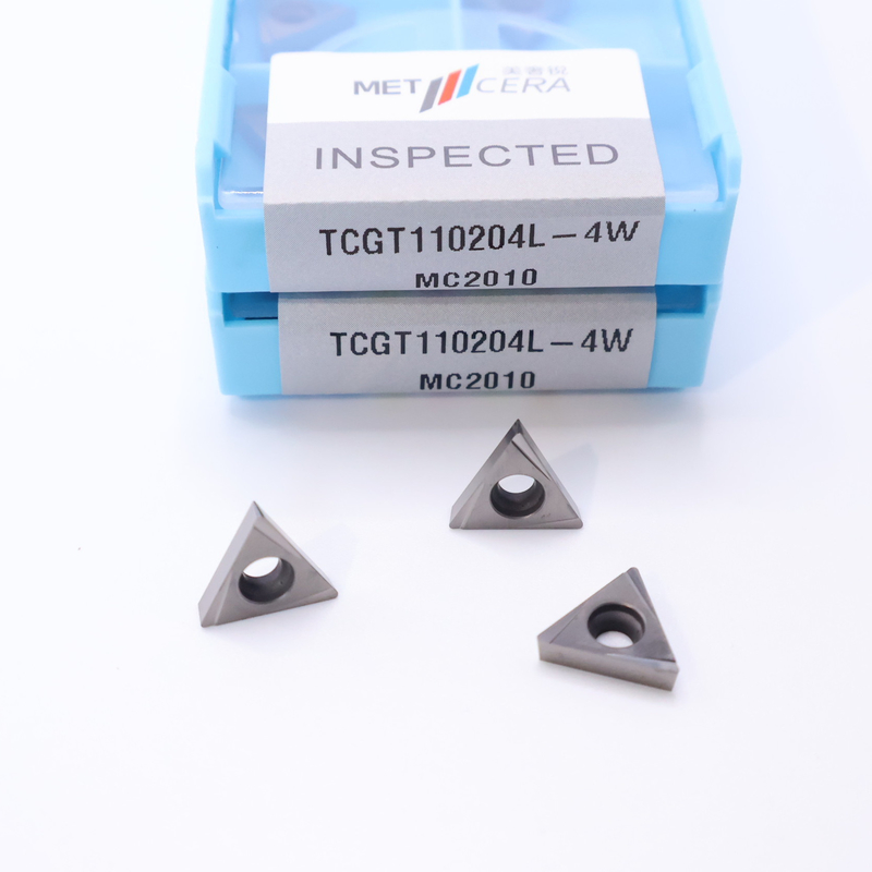 Inserções de acabamento de peças de trabalho de aço de liga baixa em quebra-chips de 4W com inserções de torneamento CNC Cermet TCGT11