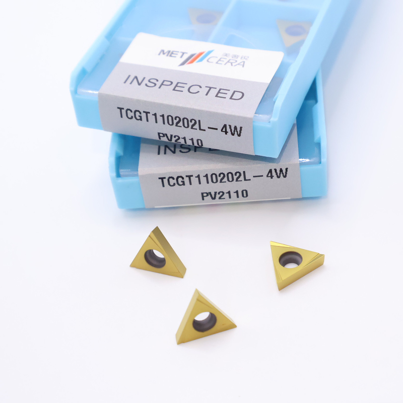 Inserções de acabamento de peças de trabalho de aço de liga baixa em quebra-chips de 4W com inserções de torneamento CNC Cermet TCGT11