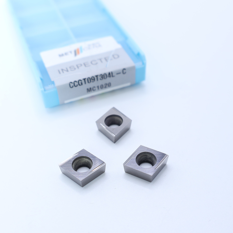 Peças de trabalho de aço carbono CCGT06 CCG09 inserções de torneamento de cermet com acabamento e C acabamento chip breaker para usinagem CNC