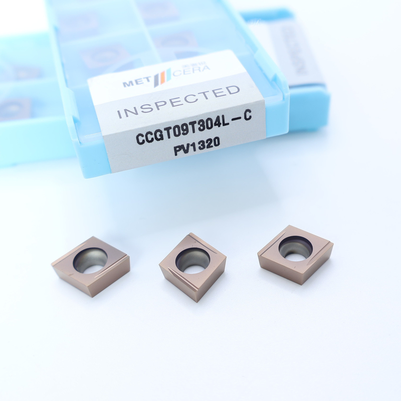 Peças de trabalho de aço carbono CCGT06 CCG09 inserções de torneamento de cermet com acabamento e C acabamento chip breaker para usinagem CNC