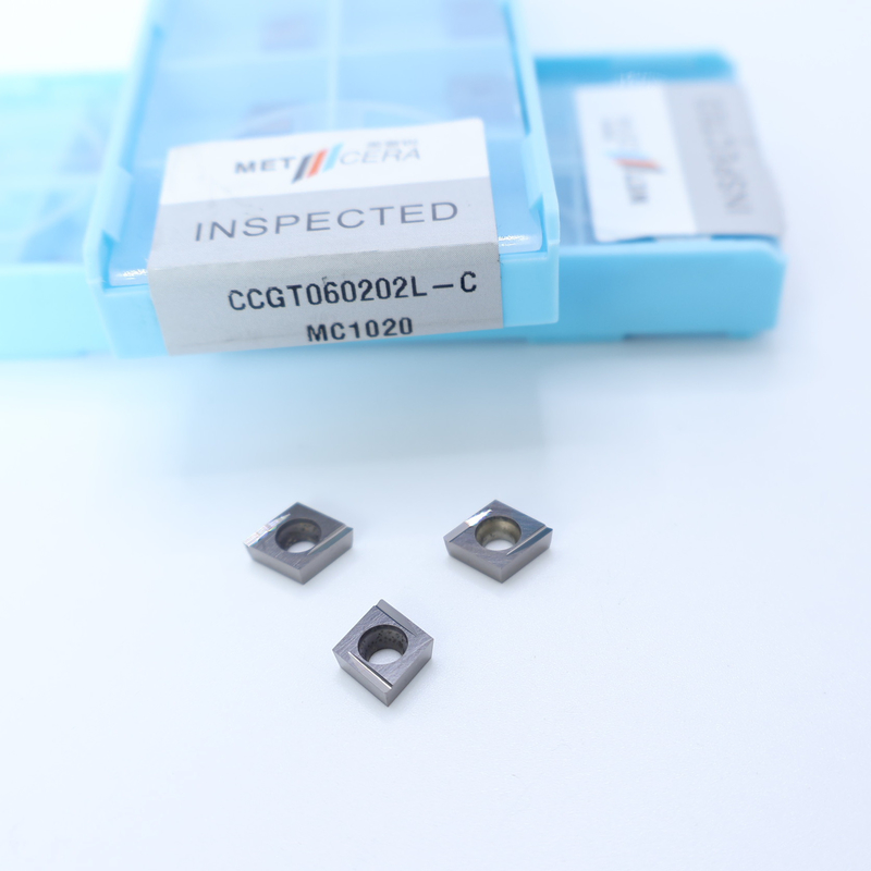 Peças de trabalho de aço carbono CCGT06 CCG09 inserções de torneamento de cermet com acabamento e C acabamento chip breaker para usinagem CNC