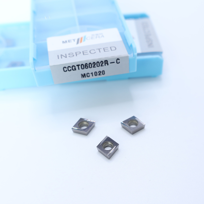 Peças de trabalho de aço carbono CCGT06 CCG09 inserções de torneamento de cermet com acabamento e C acabamento chip breaker para usinagem CNC