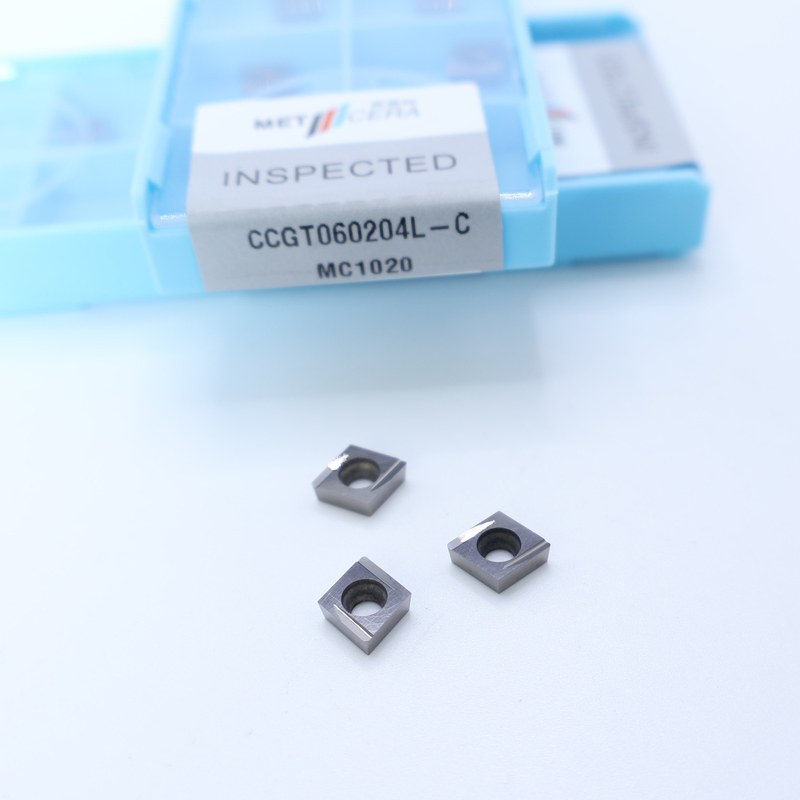 Peças de trabalho de aço carbono CCGT06 CCG09 inserções de torneamento de cermet com acabamento e C acabamento chip breaker para usinagem CNC