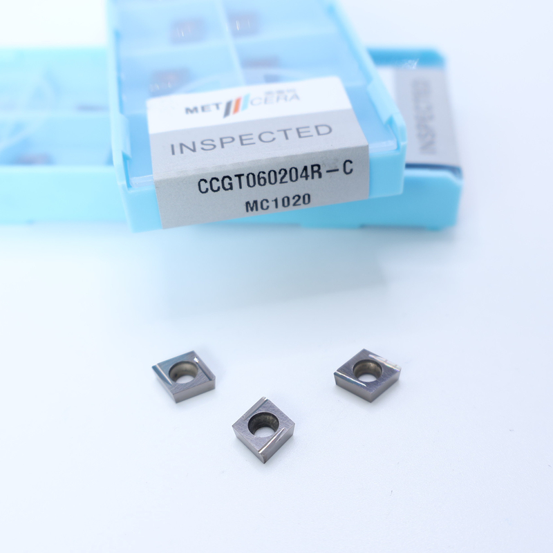 Peças de trabalho de aço carbono CCGT06 CCG09 inserções de torneamento de cermet com acabamento e C acabamento chip breaker para usinagem CNC