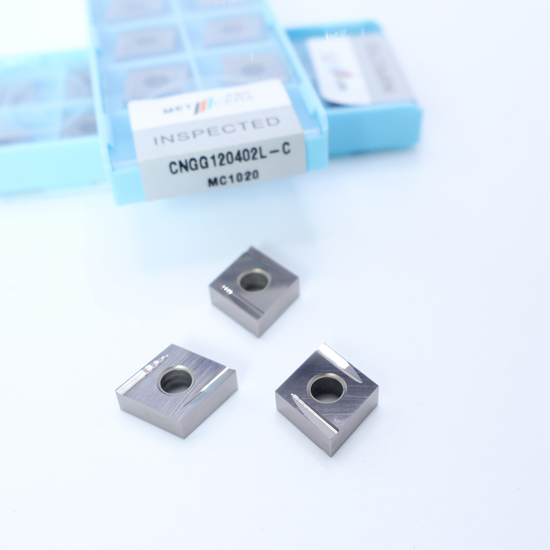 Peças de trabalho de aço carbono CNGG12 inserções de torneamento de cermet com revestimento não revestido e C Finish Chip Breaker