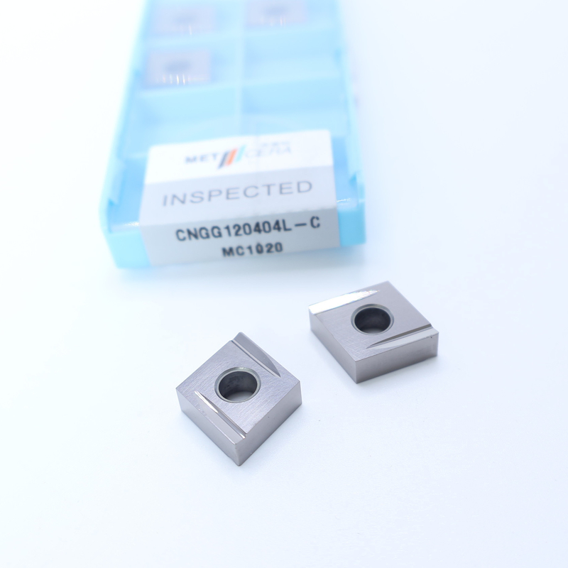 Peças de trabalho de aço carbono CNGG12 inserções de torneamento de cermet com revestimento não revestido e C Finish Chip Breaker
