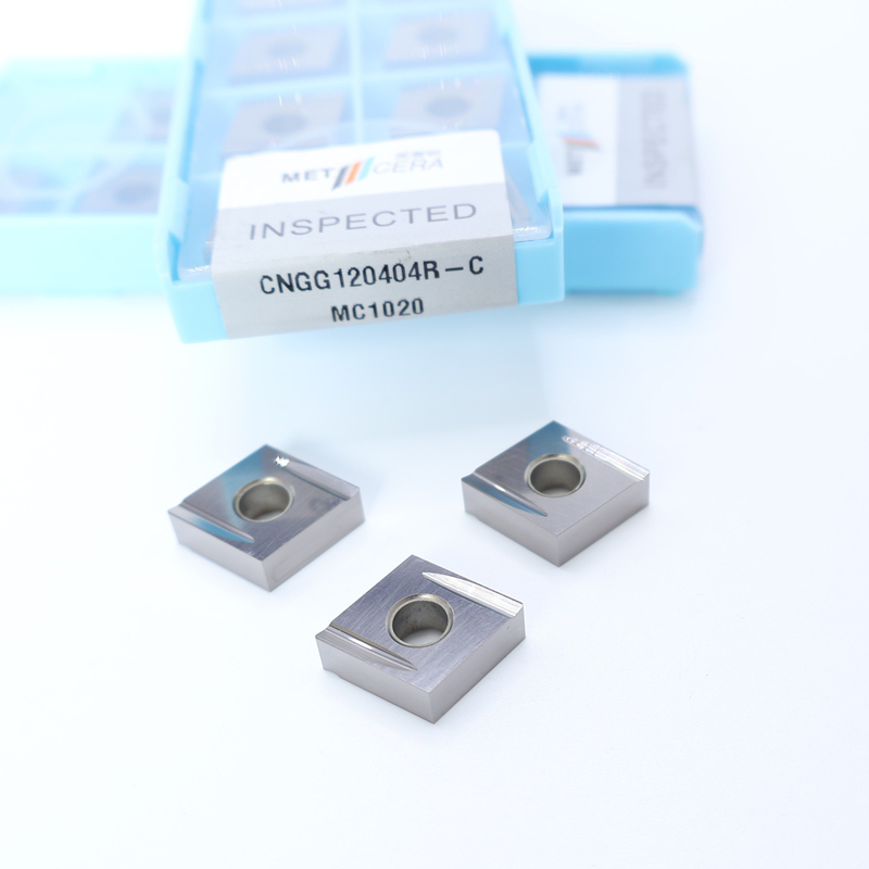 Peças de trabalho de aço carbono CNGG12 inserções de torneamento de cermet com revestimento não revestido e C Finish Chip Breaker
