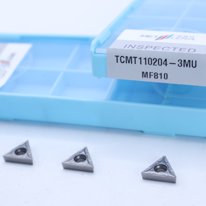 Grau MF810 Carbide de Prata inserção de torneamento TCMT09 TCMT11 TCMT16 inserção CNC positiva com 3MU semi-finido chipbreaker