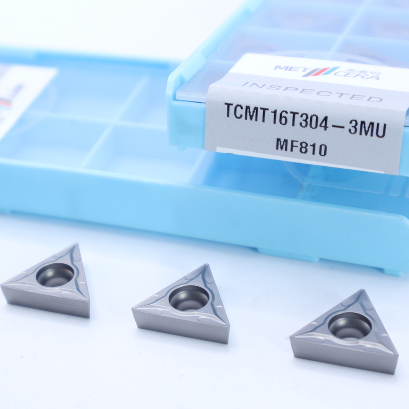Grau MF810 Carbide de Prata inserção de torneamento TCMT09 TCMT11 TCMT16 inserção CNC positiva com 3MU semi-finido chipbreaker