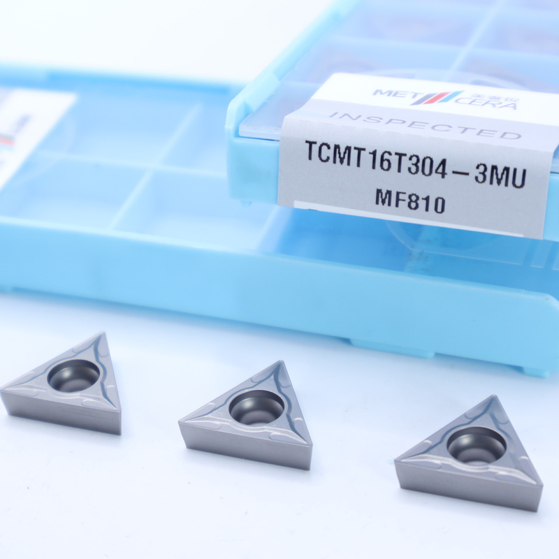 Inserto de torneamento de carburo TCMT09 TCMT11 TCMT16, inserção CNC positiva com 3MU chipbreaker semi-finido
