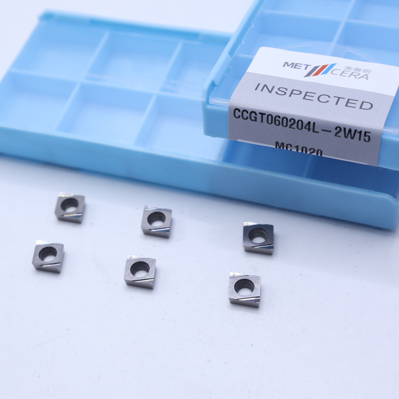 Cermet CNC Turning Insert CCGT06 com 2W15 Sharp Finish Chip Breaker para processamento de aço / metal / liga