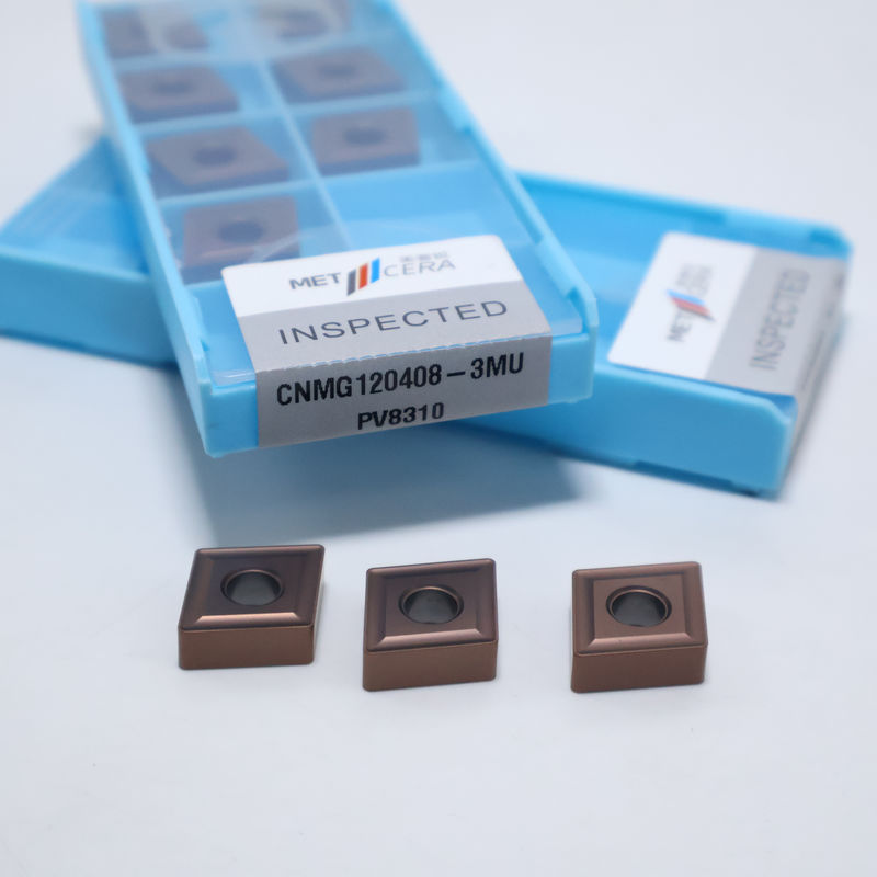 Pastilhas de torneamento de metal duro CNMG120404 CNMG120408 PV8310 para aço e aço inoxidável, pastilha negativa com quebra-cavacos 3MU