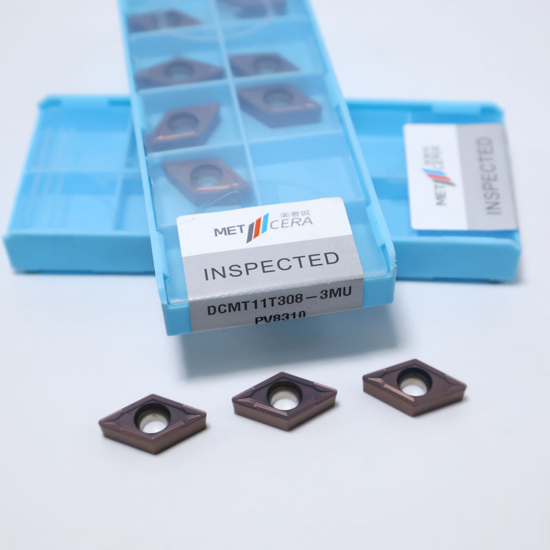 DCMT07 DCMT11T3 55° Insertos de torneamento de carburo rômbico para aço, aço inoxidável, inserção positiva em quebra-chips 3MU
