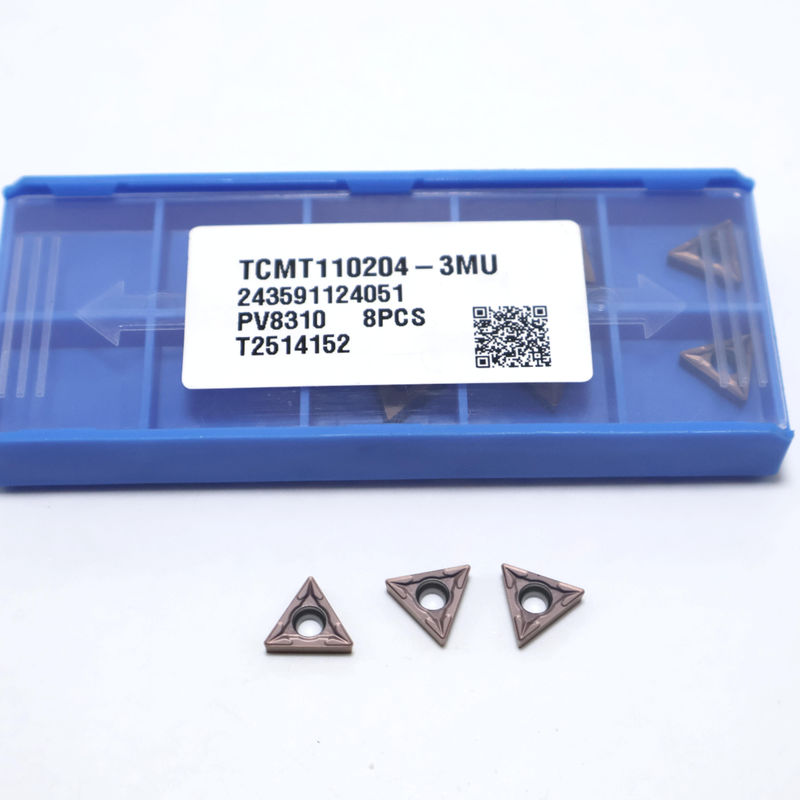 TCMT0902  TCMT1102  TCMT16T3 Insertos de torneamento de metal duro triangular de 60° para aço e aço inoxidável com quebra-cavacos 3MU