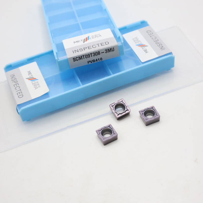 SCMT09T308 Insertores de torneamento de carburo quadrado de 90 ° para aço, aço inoxidável em quebrador de chips 3MU