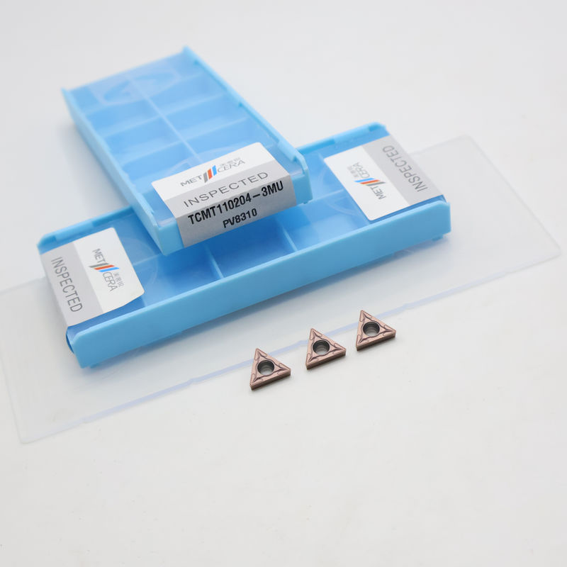 Inserto de torneamento de carburo revestido TCMT09 TCMT11 TCMT16 Inserto CNC positivo com triturador de chips semi-finito 3MU