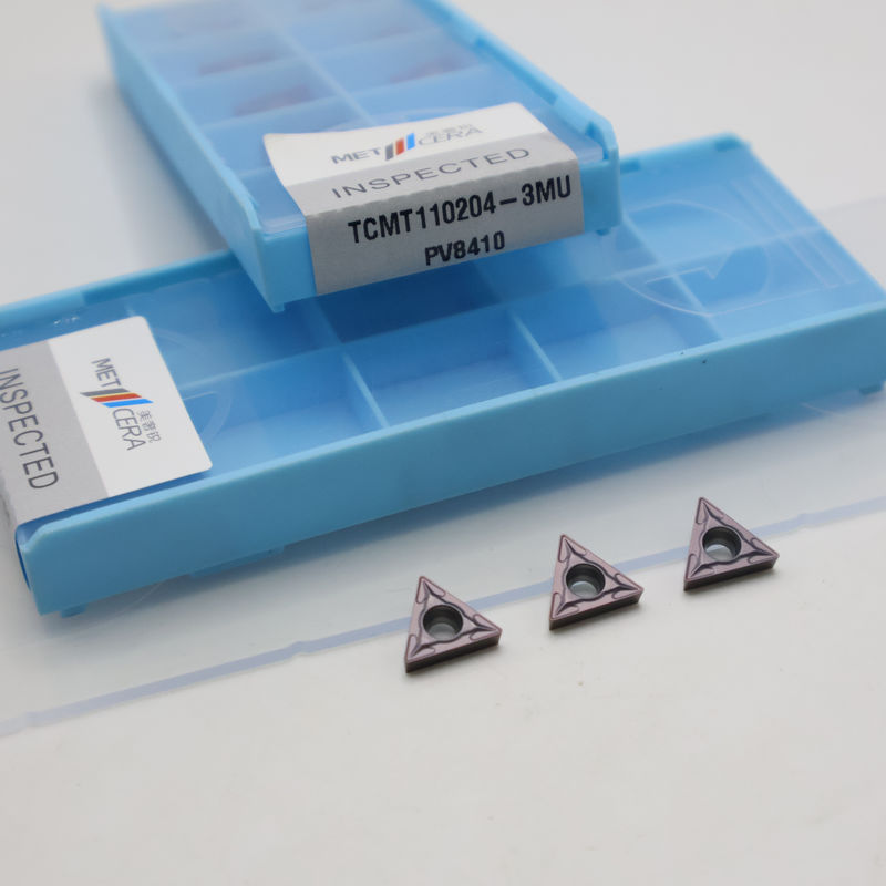 Inserto de torneamento de carburo revestido TCMT09 TCMT11 TCMT16 Inserto CNC positivo com triturador de chips semi-finito 3MU