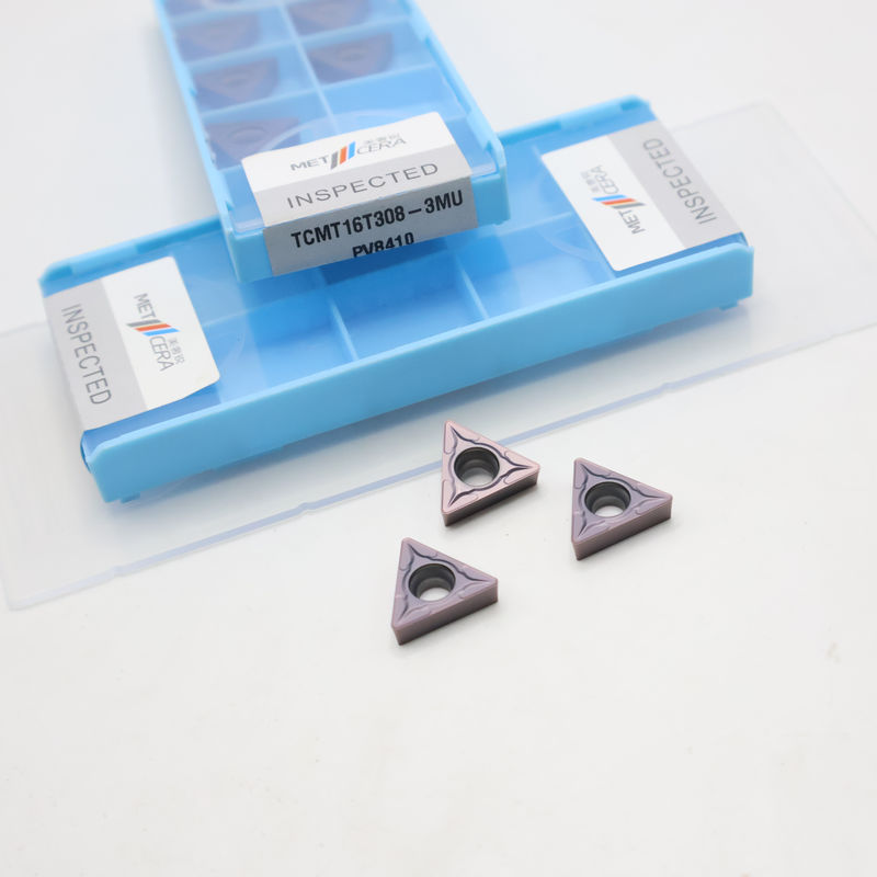 Inserto de torneamento de carburo revestido TCMT09 TCMT11 TCMT16 Inserto CNC positivo com triturador de chips semi-finito 3MU
